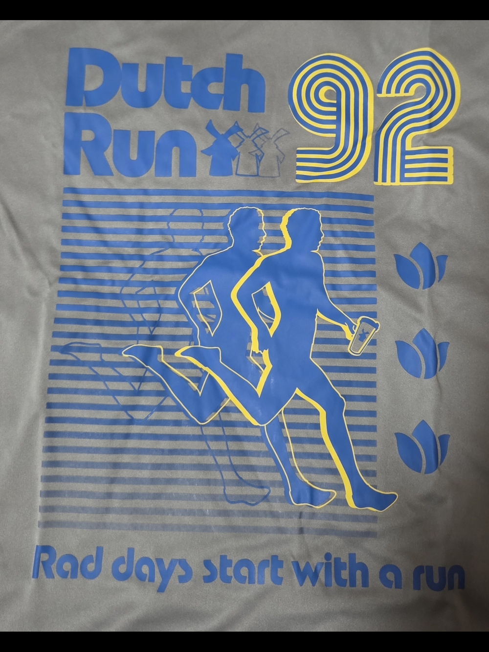 Dutch Run 92 Graphic Tee - Blue & Yellow Print